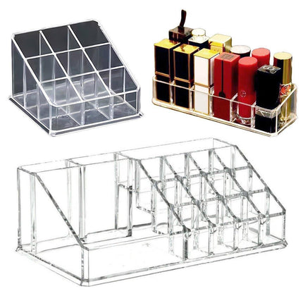 Desktop Transparent Storage Organizer Box Multi-Compartment Display Rack Holder
