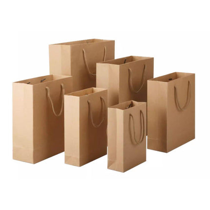25pcs Paper Gift Bags Handbag Kraft Party Favor Bags Wedding Packaging Set