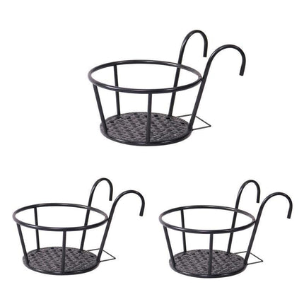 Hanging Metal Flower Holder Shelf Stand Pots Basket Plant Garden Storage 1-9PCS - Aimall