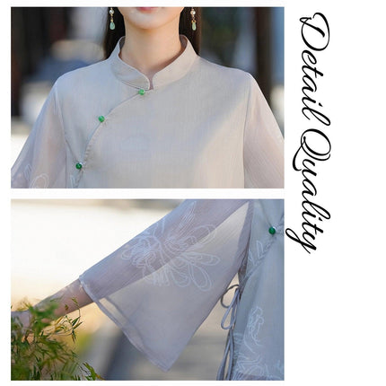 Elegant Cheongsam Women Modern Chic Chinese improved Style Han Fashion Dress - Aimall