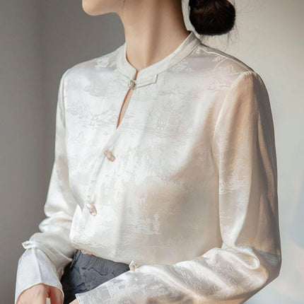Chinese Style Embroidery one-piece Horse Face Skirt Long-sleeved Retro Shirt