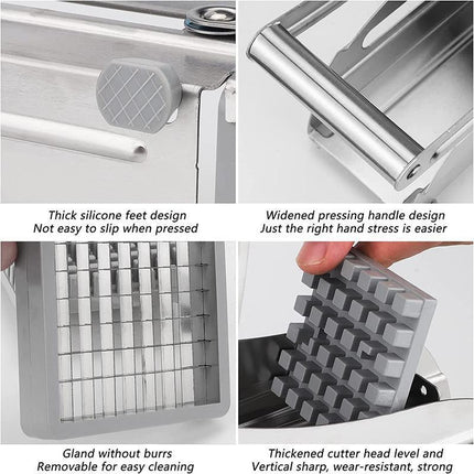 Chip Potato Chipper Maker French Fries Dicer Slicer Chopper Cutter + 2 Blades - Aimall