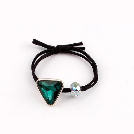 Women Headband Ponytail TriangleDiamond Stretch Hair Rope Multi Colours Concise - Aimall