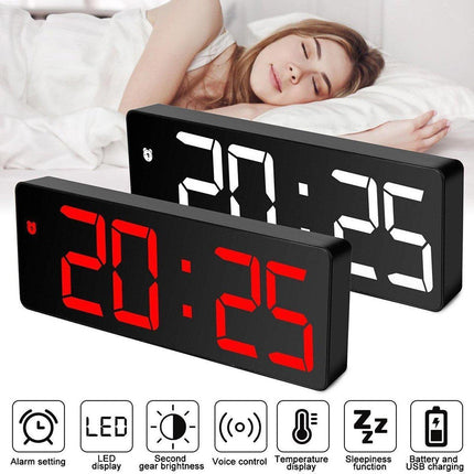 LED Digital Alarm Clock Large Display Dual Power Options Home Office Decor