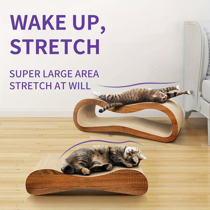 2 in 1 Cat Scratching Lounge Bed Extra Wide Recyclable Cardboard Furniture
