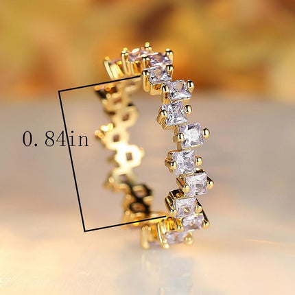 Square Design 1.2ct Simulated Diamond Women Engagement Ring Rose Gold Plated - Aimall