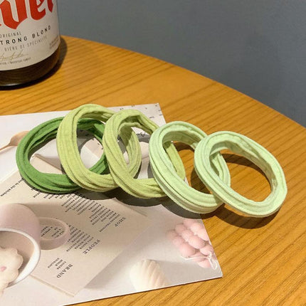 5PCS Girls Hair Bands Gradient Colour Rope Ring Elastic Hairband Ponytail Holder - Aimall