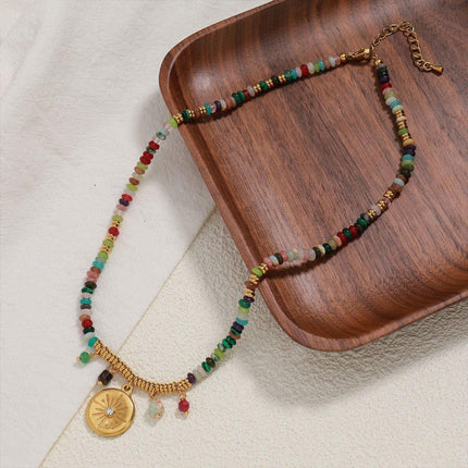 Vintage Ethnic Style Colourful Beaded Necklace Fashion Jewelry Women Gift