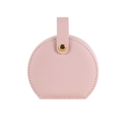 Small Portable Leather Jewelry Box Travel Case for Necklace Ring Earring Storage