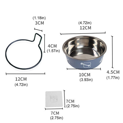 Stainless Steel Pet Bowl Hanging Cat Food Water Bowl Durable for Dogs and Cats