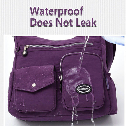 Purple Shoulder Bag Nylon Fabric Crossbody Travel Bag for Women Casual Use