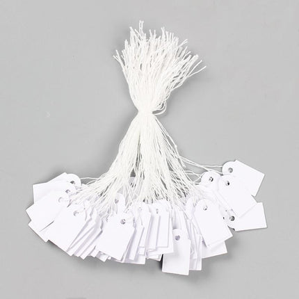 500PCS White Strung Tags Labels Retail Luggage Jewelry price tags with string - Aimall