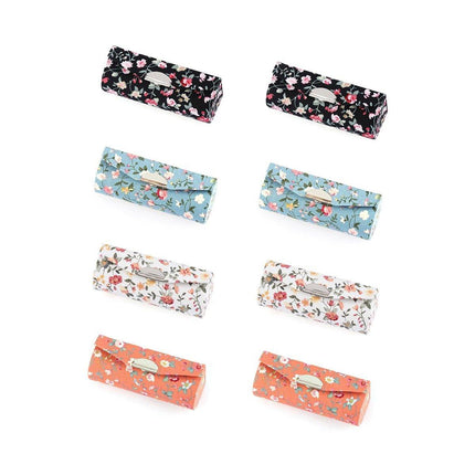 8PCS Set Vintage Flower Cloth Lipstick Box Mirror Packaging Portable Gift Case
