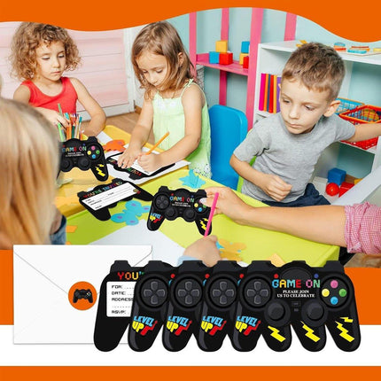 30set Gamepad Theme Party Invitation Cards Video Game Birthday Party Invites Set