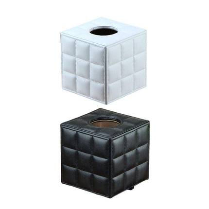 Luxury Leather Square Tissue Box Living Room Hotel Roll Paper Tube Holder