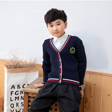 Kids Warm Cardigan Unisex Cozy Knitwear Sweater Boys Girls Fashion Knit - Aimall