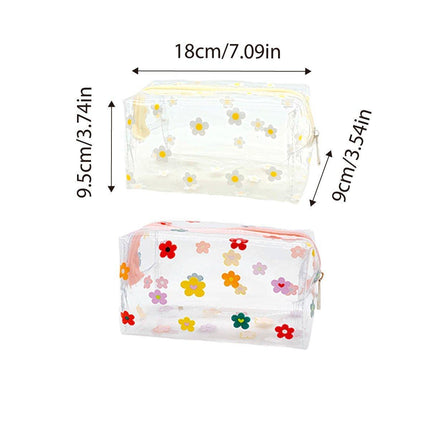 2PCS Large Capacity Transparent PVC Travel Bag Women Portable Wash Storage Bag