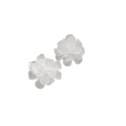 925 Silver Needle Rose Petal Earrings Long Acrylic Tassel Eardrop Women - Aimall
