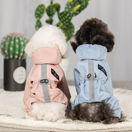 Outdoor Reflective Waterproof Dog Raincoat Breathable Four Legged Pet Jacket
