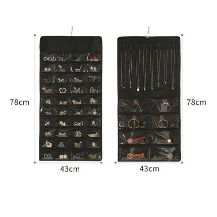 48 Pockets Jewelry Hanging Storage Organizer Holder Earring Display Pouch Bag - Aimall