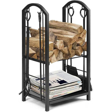 Firewood Storage Rack Heavy Duty Wood Stacking Holder for Camping Fireplace