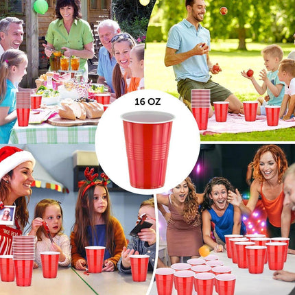50pcs Red Plastic Beer Pong Cups Reusable Party Cups Drinking Game Supplies