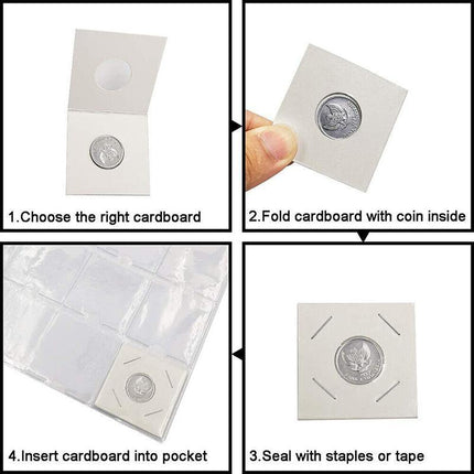 50PCS Coin Holders 27.5MM CARDBOARD 2"x 2" COIN HOLDERS SUIT 10c protect coins - Aimall