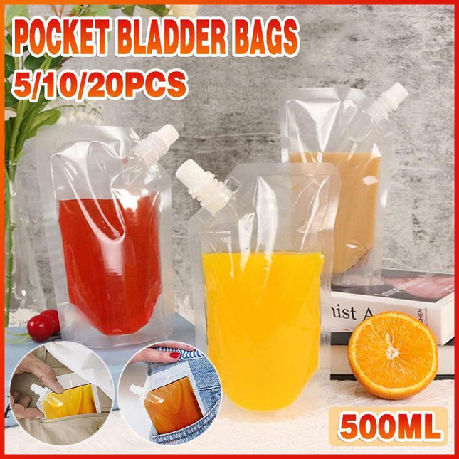 5/10/20 X 500ml Flask Pocket Bladder Bags Concealable Alcohol Drinks Flask Pouch - Aimall