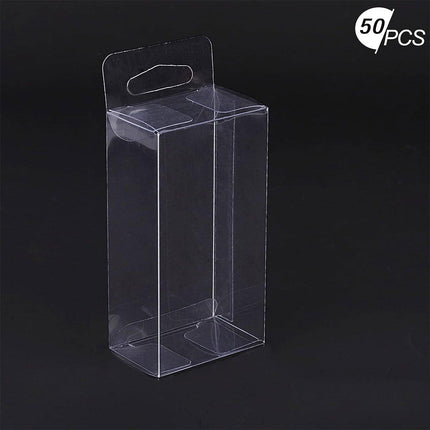 50pcs Transparent Gift Boxes with Hooks Clear Packaging Storage Containers