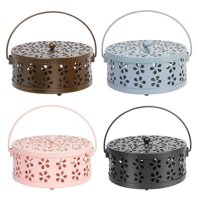 Iron Mosquito Incense Box Fireproof Tray Stand Indoor Household Incense Holder