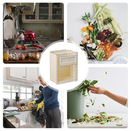 Wall Mounted Folding Wastebasket Space Saving for Kitchen Bathroom Household Use