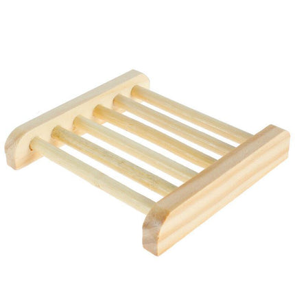 10x Natural Wooden Bamboo Holder Storage Soap Dish Tray Soap Rack Box Dishes - Aimall