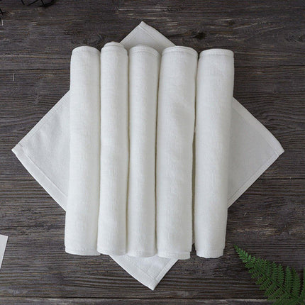6PCS Hotel Cotton Face Towel White Soft Square Cloth Beauty Salon KTV Thick Wash