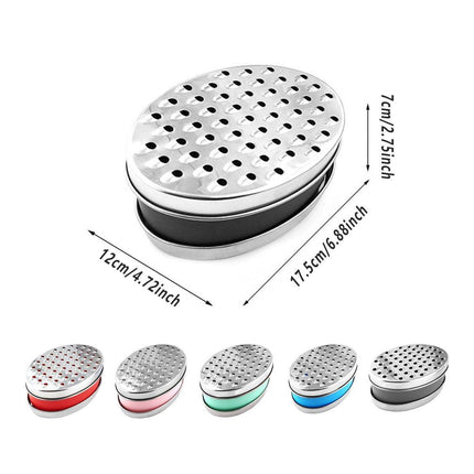 Stainless Steel Kitchen Cheese Grater with Container Storing Fruits Cheese Box