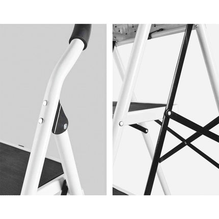 Folding Portable Multi Step Ladder with Handrail Household A Type Iron Ladder