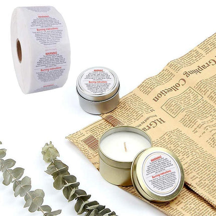 500PCS/Roll Candle Safety Warning Label Candle Jar Stickers Round Wax Melting - Aimall