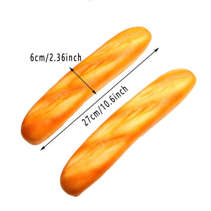 2pcs Long Bread Food Display Model Realistic Fake Bread for Bakery Decoration