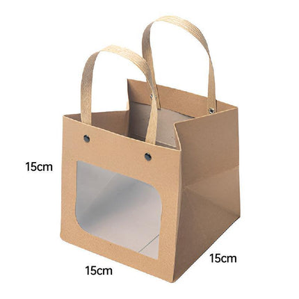 Square Paper Bags Standard Kraft Material Sturdy Multipurpose Available 3 Sizes