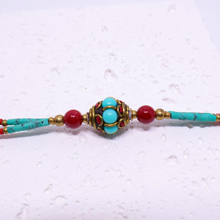 Ethnic Style Handmade Bracelet Color Stone Sky Bead Fashion Round Bead Bracelet