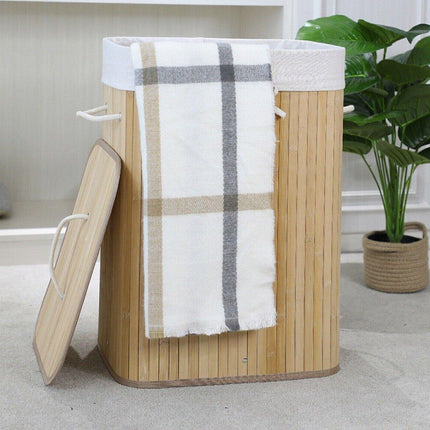 Dustproof Bamboo Laundry Basket Storage Basket for Dirty Clothes Organization