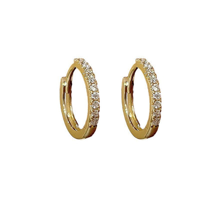 1 Pair Woman Hoops Stud Earring Gem Stone Diamond Ear Ring Piercing Jewellery - Aimall