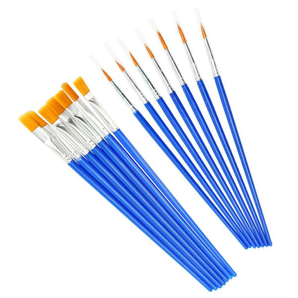 50/100PCS Plastic Flat Tip Hook Line Brushes for DIY Ceramics and Watercolor Painting