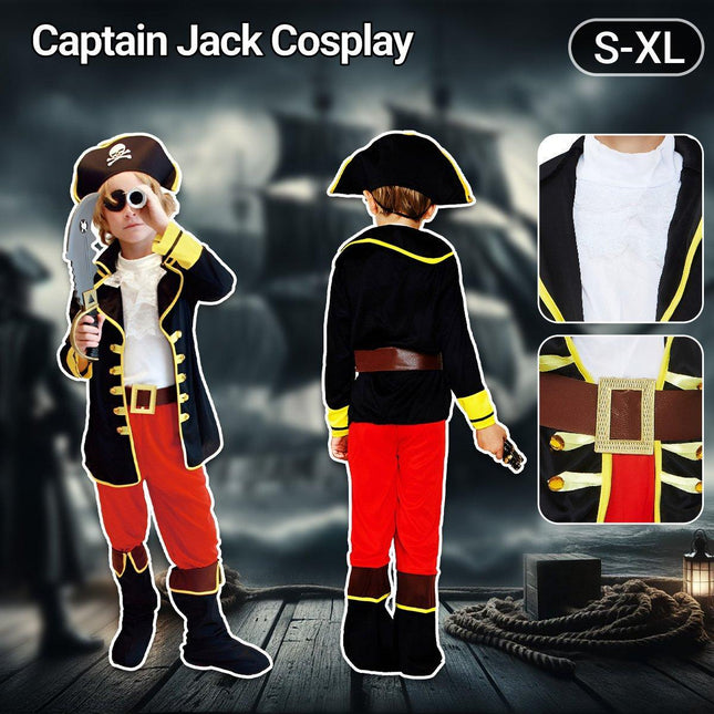 Child Pirate Costume Performance Costume Pirates Of The Caribbean Captain Jack Costume Cosplay Cosplay Party
