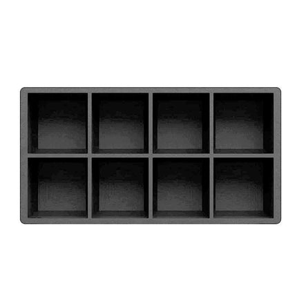 8 Grids Whiskey Silicone Maker Ice Cube Tray Mould Large Mold Giant Square Black - Aimall
