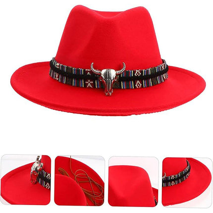 STweed Hat Ethnic Style Jazz Cap Bowler Hat Sun Hat for Men Women Summer Fashion