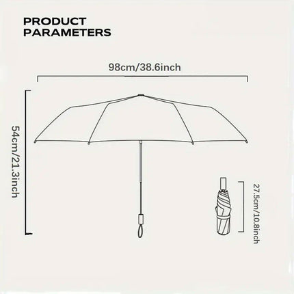 Floral Automatic Folding 3 Fold Umbrella Auto Open Close Travel Windproof Anti-UV