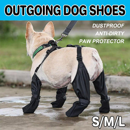 Dog Adjustable Suspender Boots Waterproof Dog Shoes Anti-Slip Pet Paw Protector