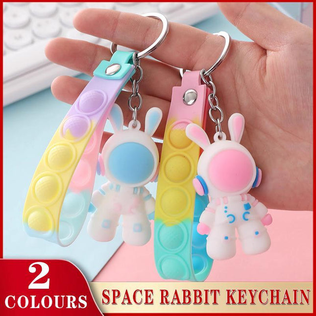 Cute Space Rabbit Keychain Space Rabbit Pendant Key Ring Key Chain Bag Charm - Aimall