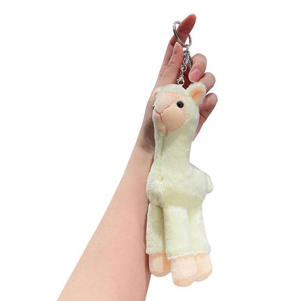 Cute Mini Alpaca Soft Plush Stuffed Doll Toys Keychain Cartoon Bag Pendant - Aimall