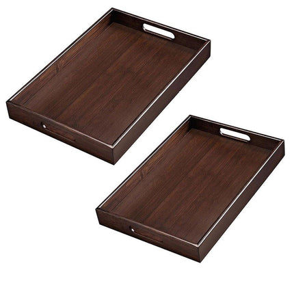 Bamboo Tea Tray Rectangular Tea Table Walnut Colour Fruit Bread Serving Plate